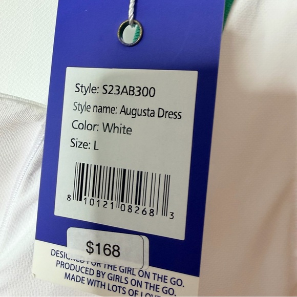 New ADDISON BAY Green Pique Performance Pleated Augusta Tennis Dress Sz LG $168 - Picture 6 of 7